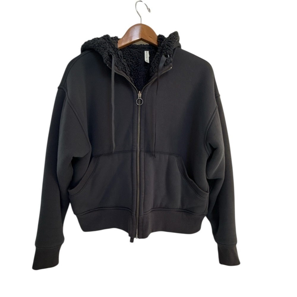 Athleta Cozy Sherpa Jacket Navy Super Soft - Picture 1 of 5